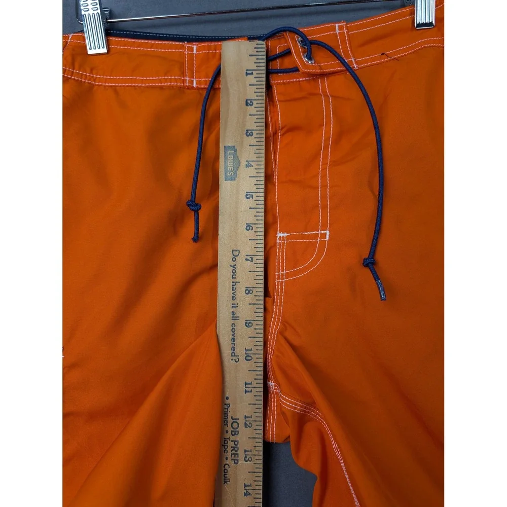 Tommy Hilfiger Mens Orange Hibiscus Floral Board Shorts Swim Trunks Small